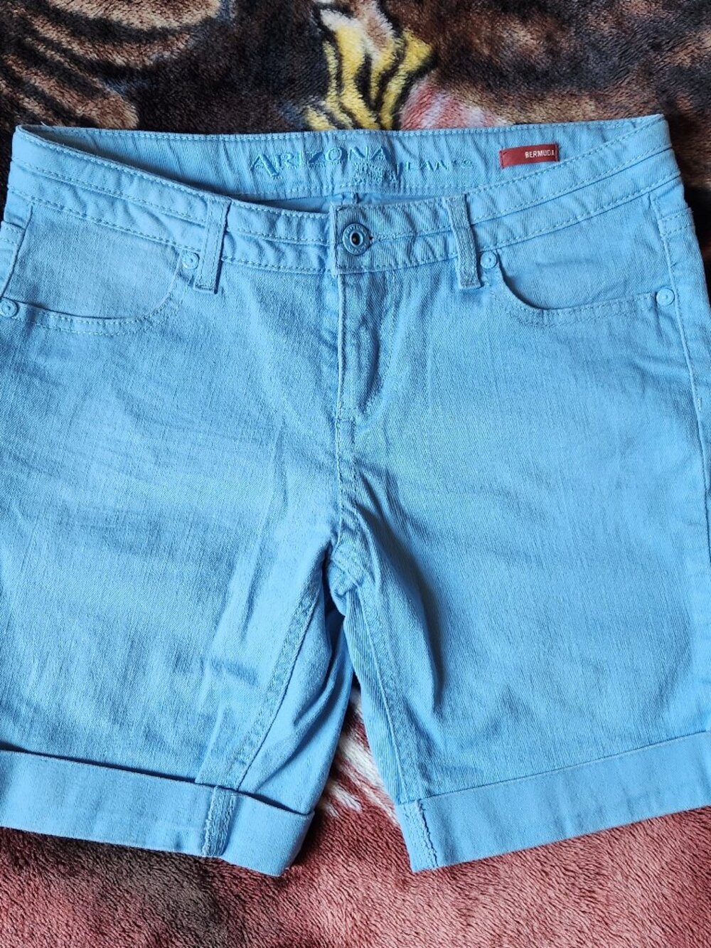 Arizona Jean Co Girls Jean Shorts Size 12.5 Plus Turquoise